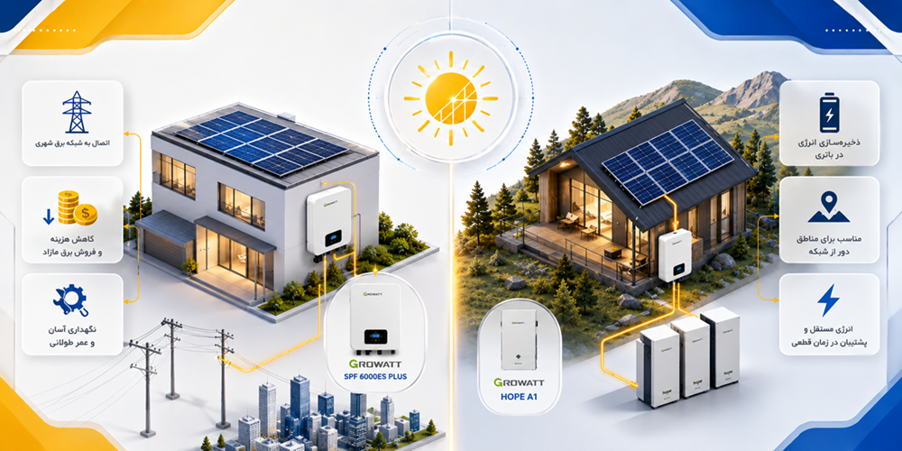 سیستم خورشیدی On-Grid و Off-Grid چیست